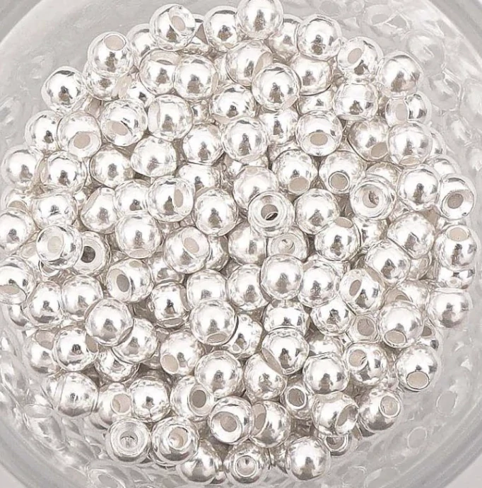 TUNGSTEN REGULAR BEADS - STŘÍBRNÁ TRS, 10ks