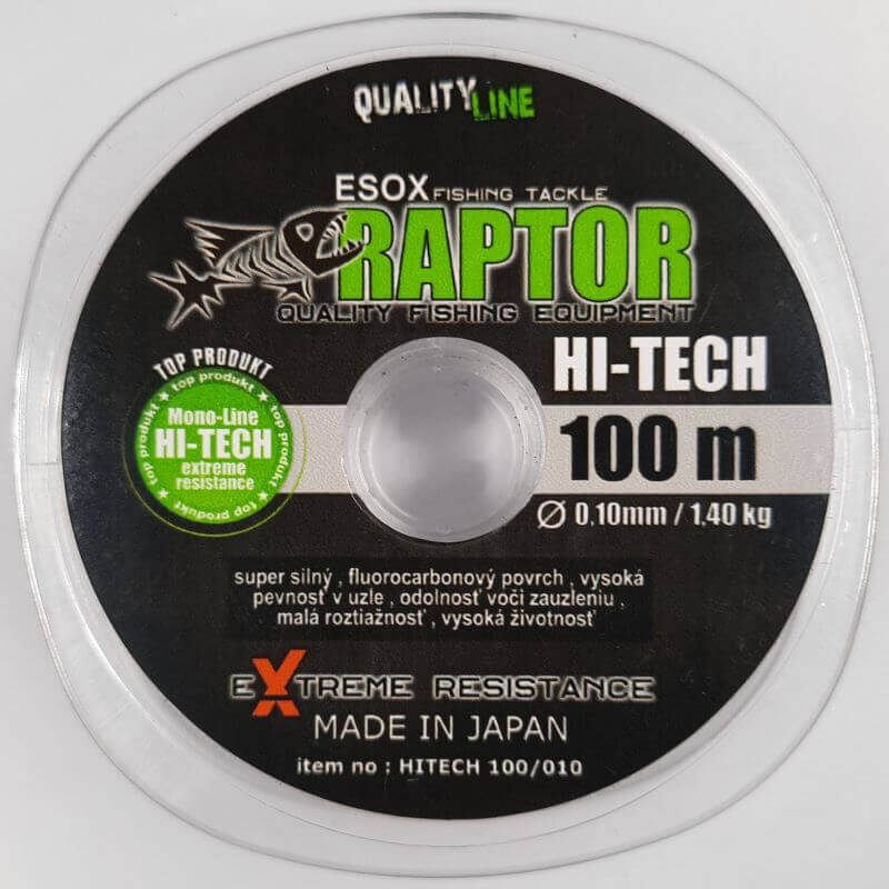 Vlasec 0,10mm, 1.4kg, 100m, RAPTOR