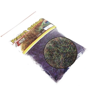 PEACOCK DUBBING - BLACK GREEN/RED - violet effect